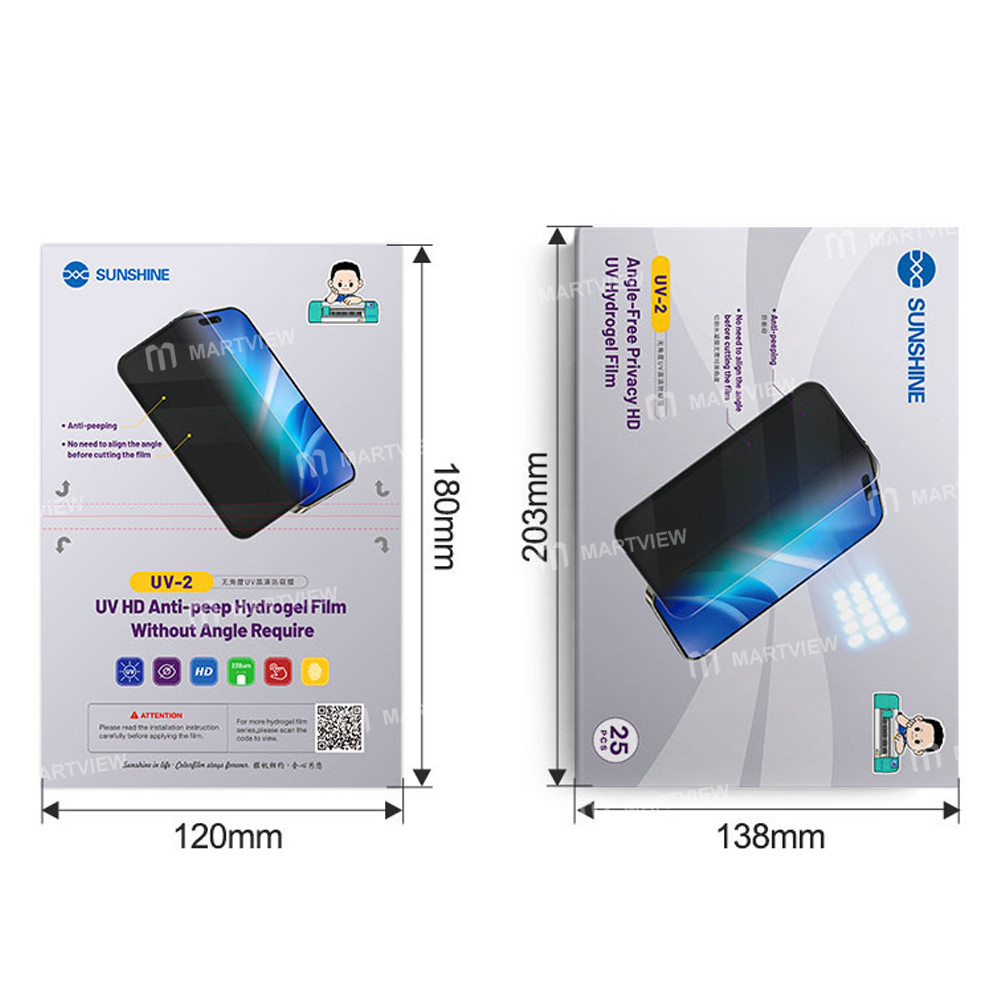 Sunshine UV-2 7-inch Explosion-Proof HD Anti-peeping Without-Angle Film with UV Optical Curing Lamp