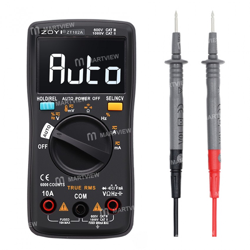 Zoyi ZT102A Highprecision Automatic Range Intelligent Antiburn NCV AC