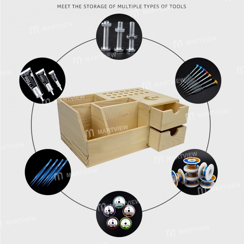 Luowei Mobile Phone Repair Desktop Wooden Storage Box