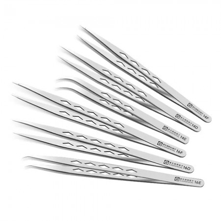 Amaoe Diamond Hole Stainless Steel Precision Flying Wire Tweezers for Mobile Phone Repair