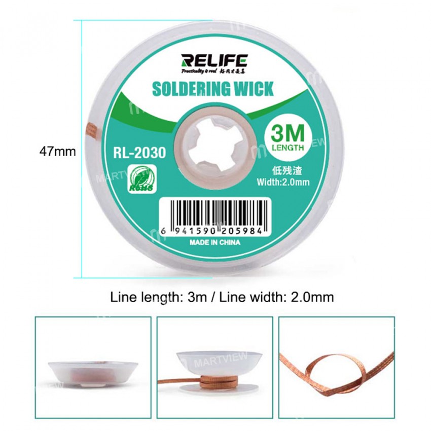 Relife RL-2030 3M Pure Copper Oxidation Resistant Strong Cleaning Absorb Tin Wire