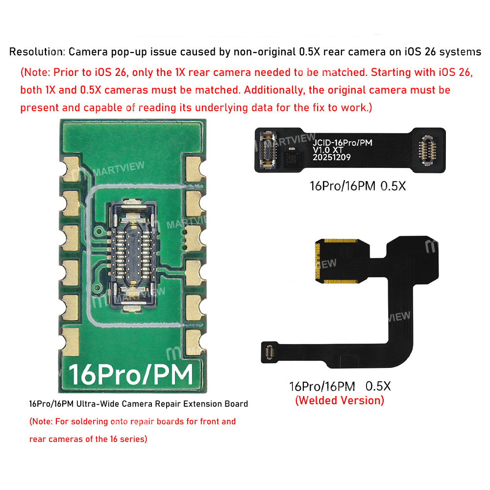 jcid ultra-wide-camera-repair-extension-board-fpc-for-iphone-16-pro-16pro-max-2