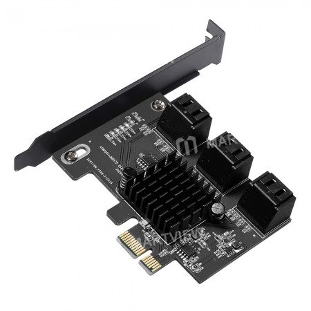 6Port PCIe to SATA Controller Expansion Card PCI-E3.0 SATA 3.0 X1 Interface with Bracket