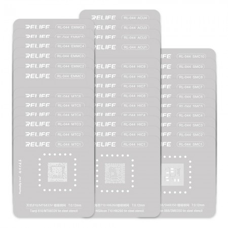 Relife RL-044 Android CPU Tinned BGA Reballing Stencil Set for Qualcomm / MTK / Hisilicon