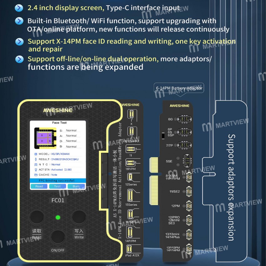 aweshine fc01-dot-matrix-battery-repair-programmer-8
