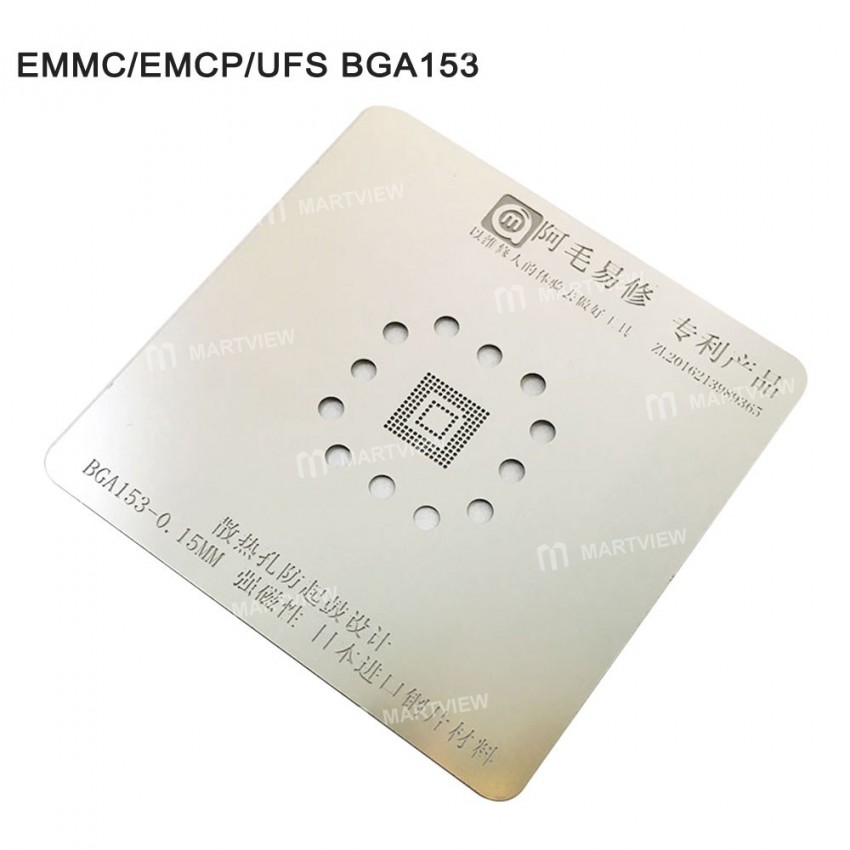 Amaoe 0.15MM Full Set EMMC EMCP UFS BGA153 BGA162 BGA169 BGA186 BGA221 BGA254 Reballing Stencil Plan