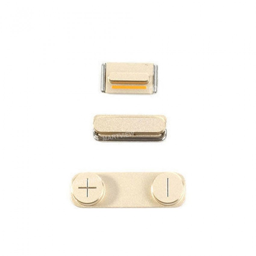 Replacement original side buttons mute volume power for iPhone 5s gold