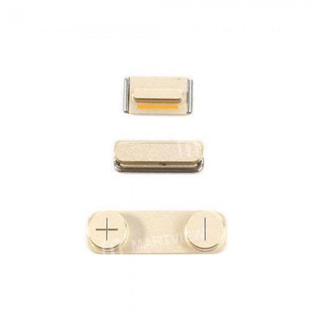 Replacement side buttons mute volume power for iPhone 5s gold