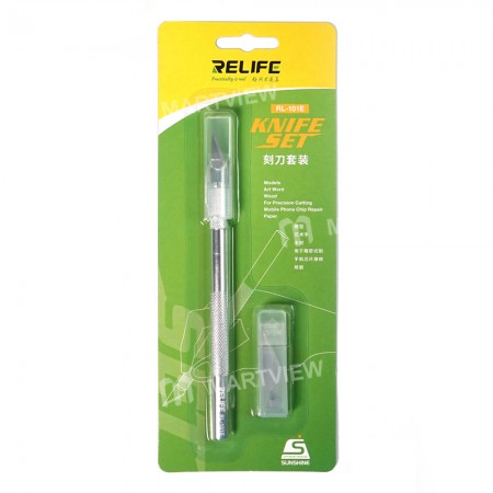 Relife RL-101E Aluminum Alloy Material 6 Blades Knife Set for Removing Glue Engraving Filming