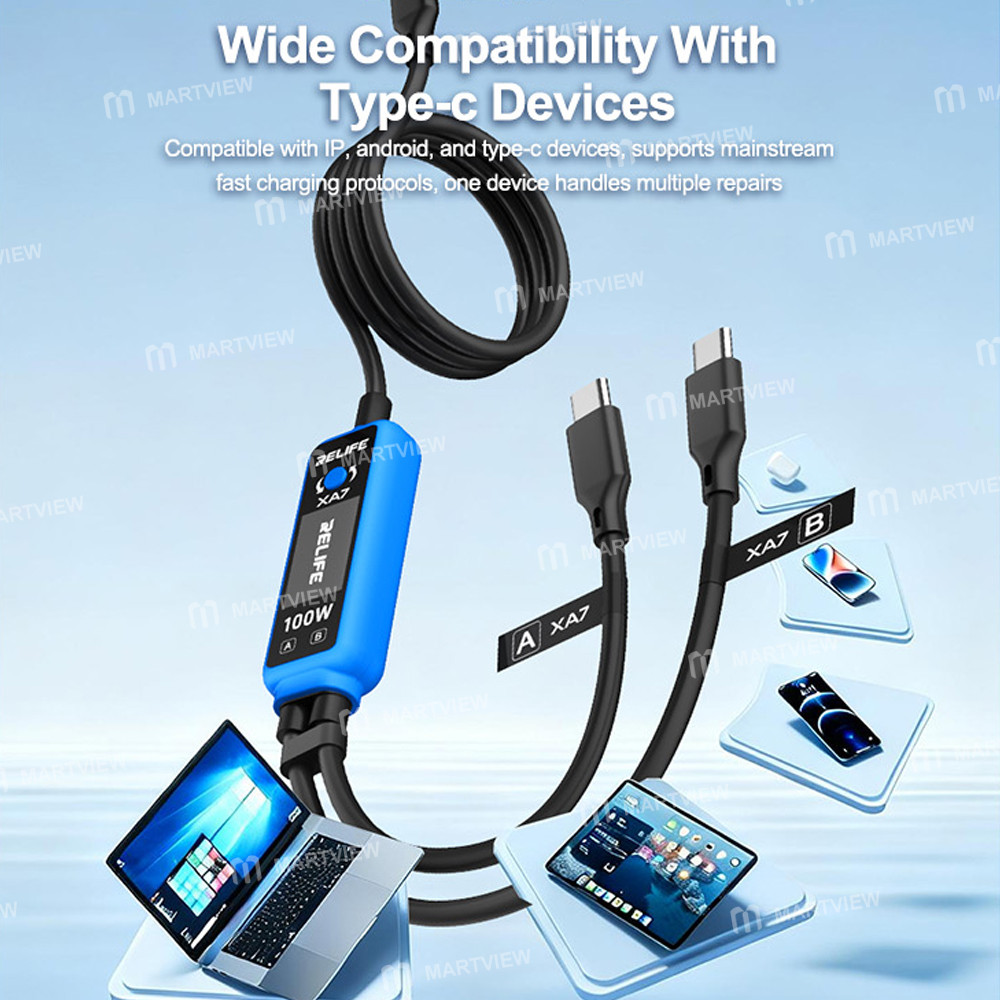relife xa7-100w-type-c-digital-display-1-to-2-fast-charging-cable-for-iphone-android-10