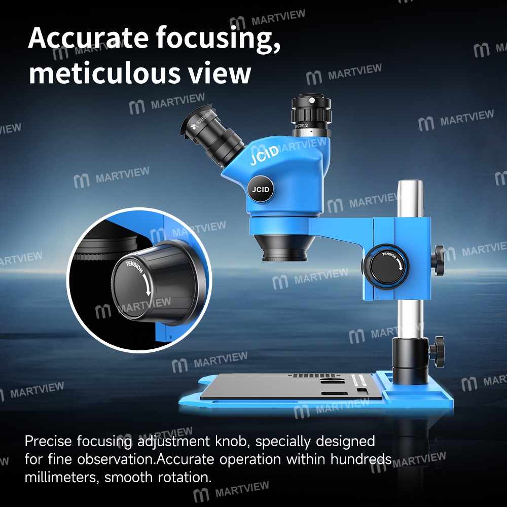 jcid m3750a-7-50x-synchronous-zoom-trinocular-stereo-microscope-with-aluminum-alloy-base-2