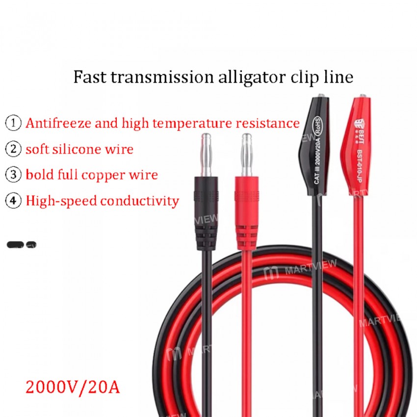 BEST BST-010JP 2000V 20A High-Speed Precision Superconducting Alligator Clip Line