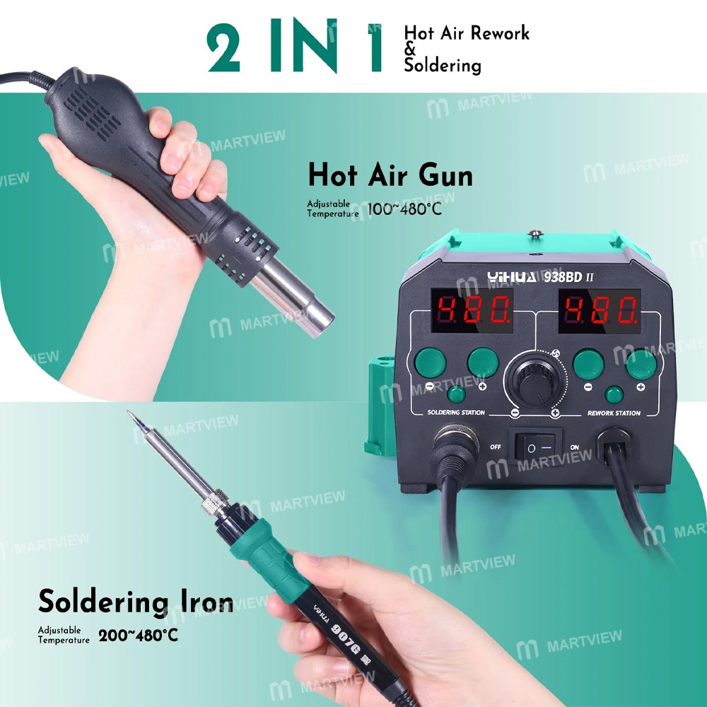 yihua 938bd-ii-2-in-1-constant-temperature-digital-display-hot-air-gun-soldering-iron-station-5