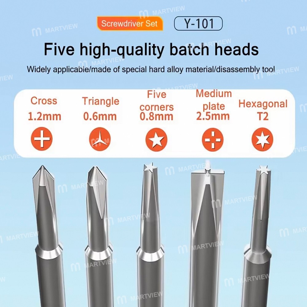 ycs y-101-5-in-1-2d-magnetic-precision-screwdriver-set-for-mobile-phone-repair-3