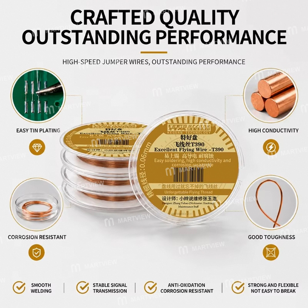 keguan t390-006mm-ultra-thin-excellent-flying-wire-for-pcb-repair--100meter-3