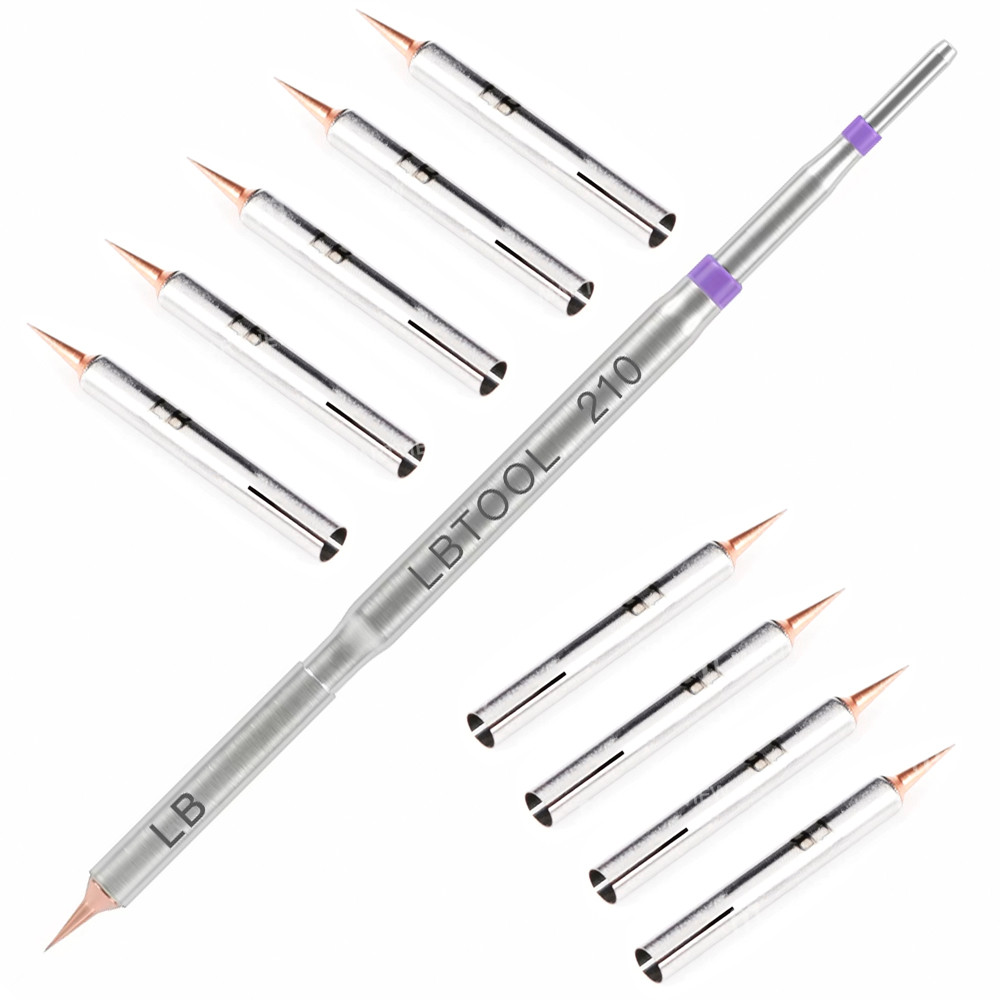 lb tool-lb-210-heating-core-with-10pcs-replacement-straight-head-for-screen-motherboard-flying-wire-