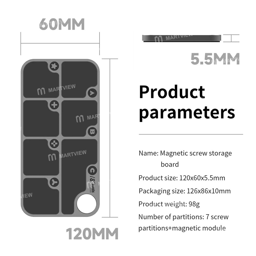 18 kinds-7-zone-alloy-magnetic-combination-screw-storage-pad-7
