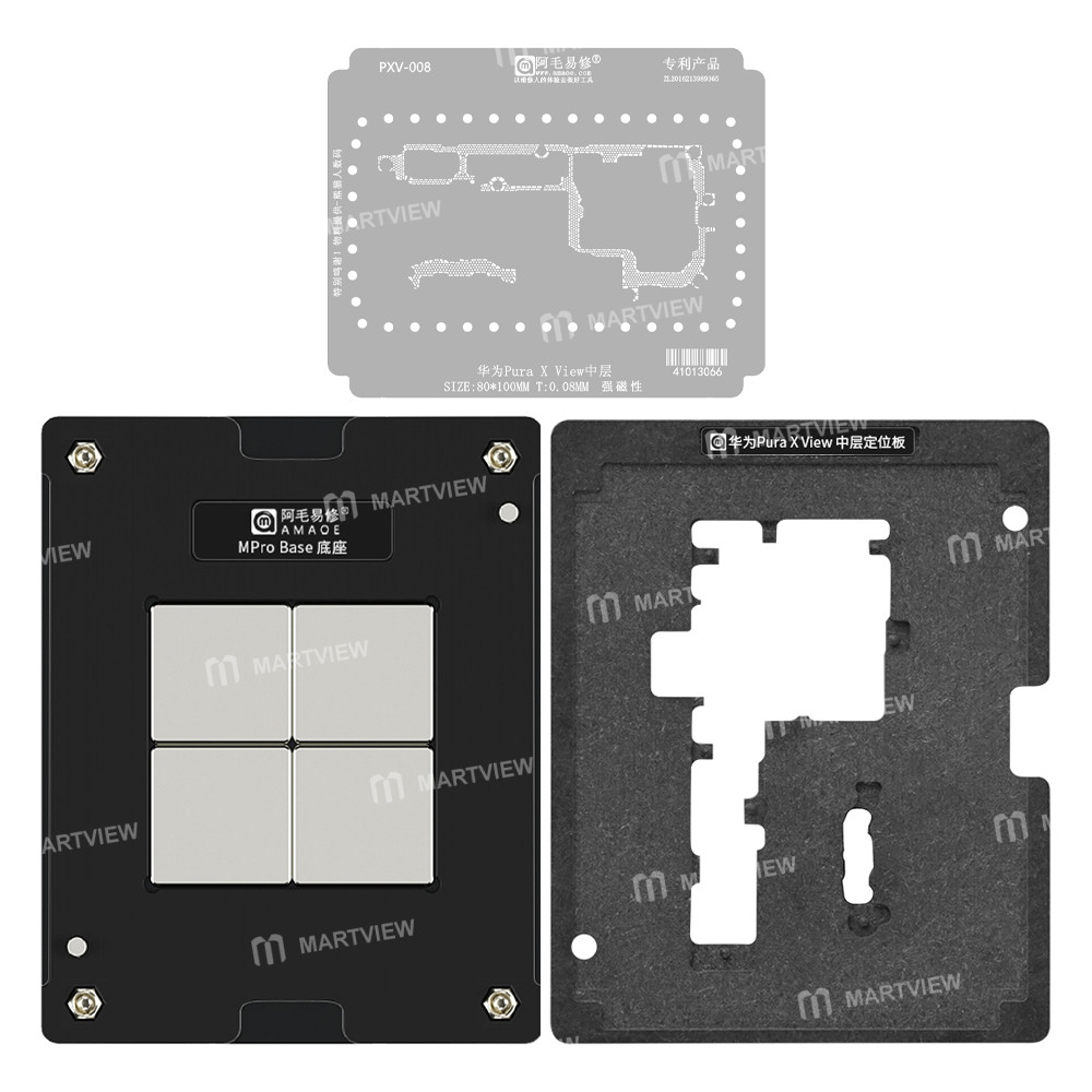 amaoe middle-layer-bga-reballing-stencil-tin-plating-platform-set-for-huawei-pura-x-view-2