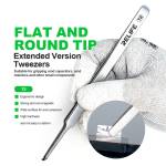 relife t2-extended-anti-magnetic-flat-round-tip-tweezers-for-smd-electronics-component-handling-4