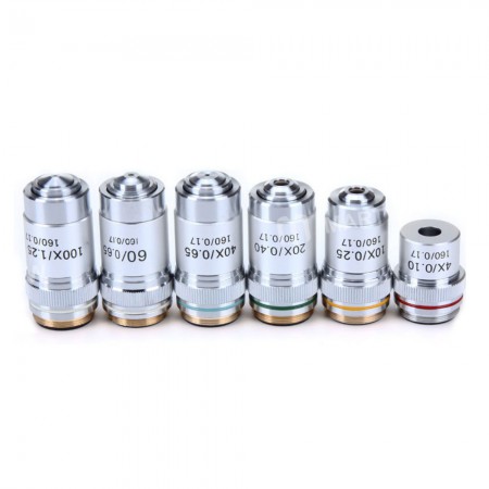 4X 10X 20X 40X 60X 100X High Quality Biological Microscope Objectives Achromatic lens
