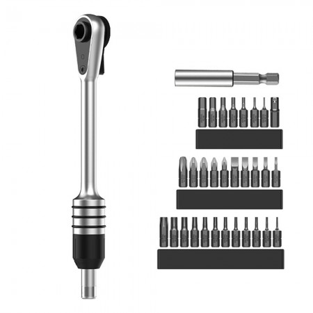 6.35mm and 4mm Multifunction Right Angle Turning Hex Shank Ratchet Screwdriver Set