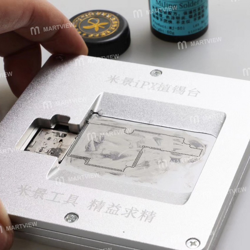 MiJing 2 in1 BGA Reballing Stencil Platform Jig Fixture Motherboard Fixure for iPhone X