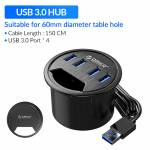 Orico DESK-4U Desktop Grommet USB 3.0 HUB with Headphone Microphone Ports Support OTG