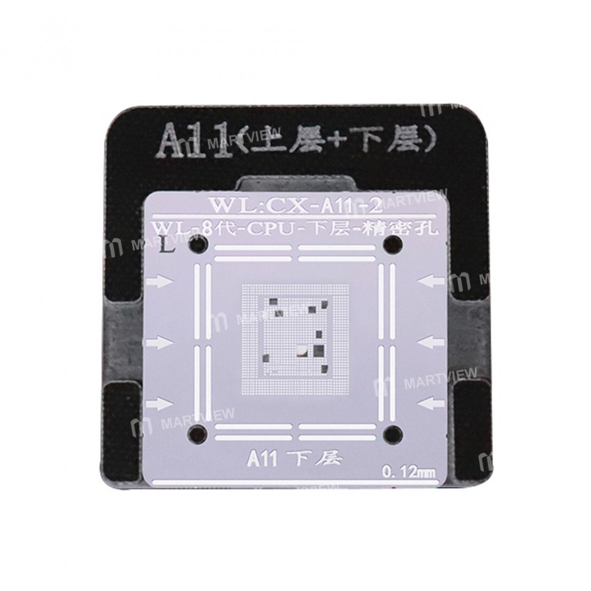 WL High-Quality A11 CPU Upper and Lower in One Tin Plate Steel Net BGA Reballing Stencil With Fixed