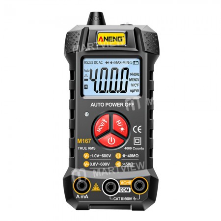 Aneng M167 4000 Counts Professional True RMS Digital Multimeter with Flashlight