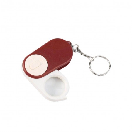 Portable Foldable KeyChain LED Light Magnifying Magnifier Glass