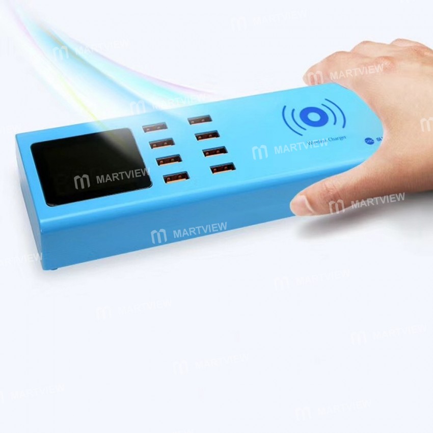 Sunshine SS-309WD LED Display Intelligent Wireless Charger with 8 Port Smart USB Charger for iPhone