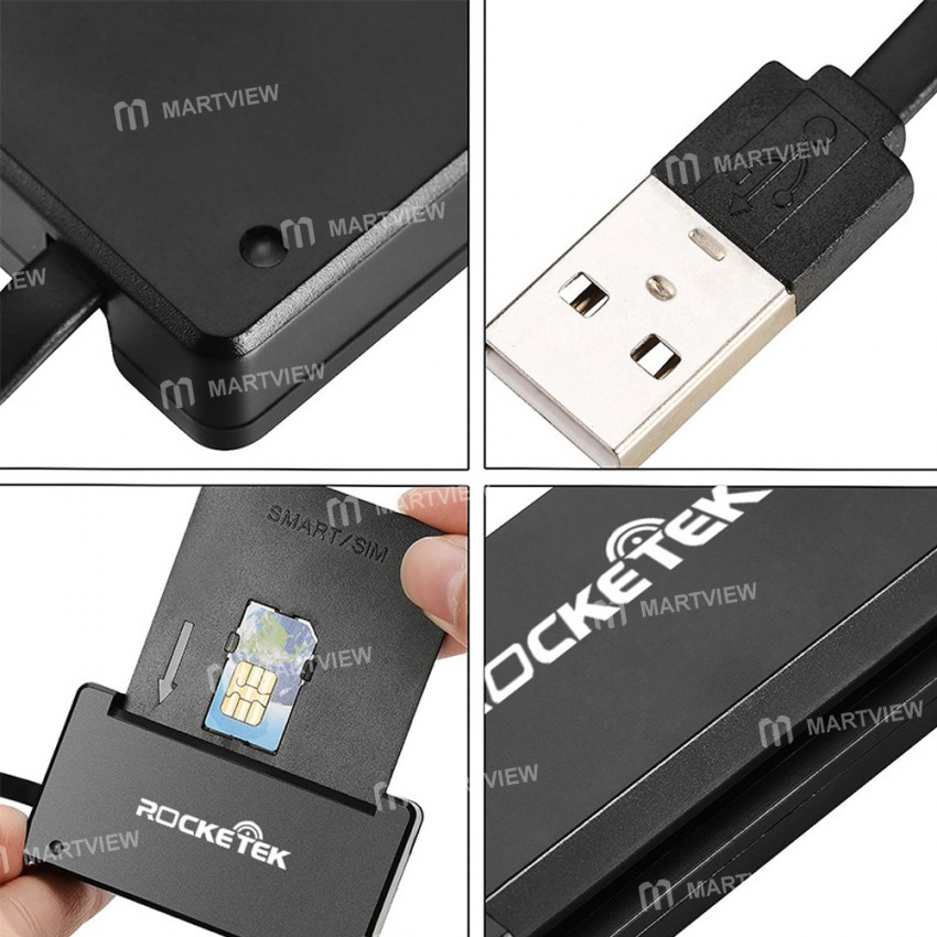Rocketek RT-SCR3 High-Performance USB2.0 CAC Smart Card Reader for Desktop and Mobile Devices