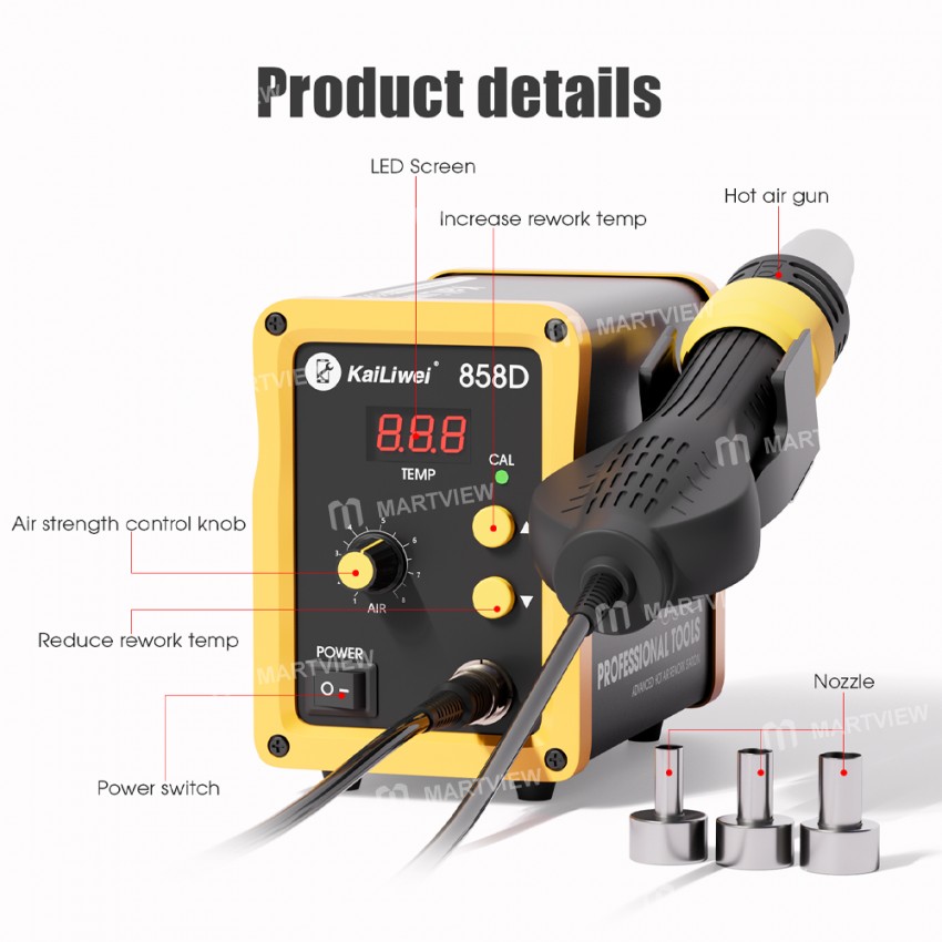 kailiwei 858d-700w-smd-hot-air-gun-rework-desoldering-station-for-mobile-phone-repair-5