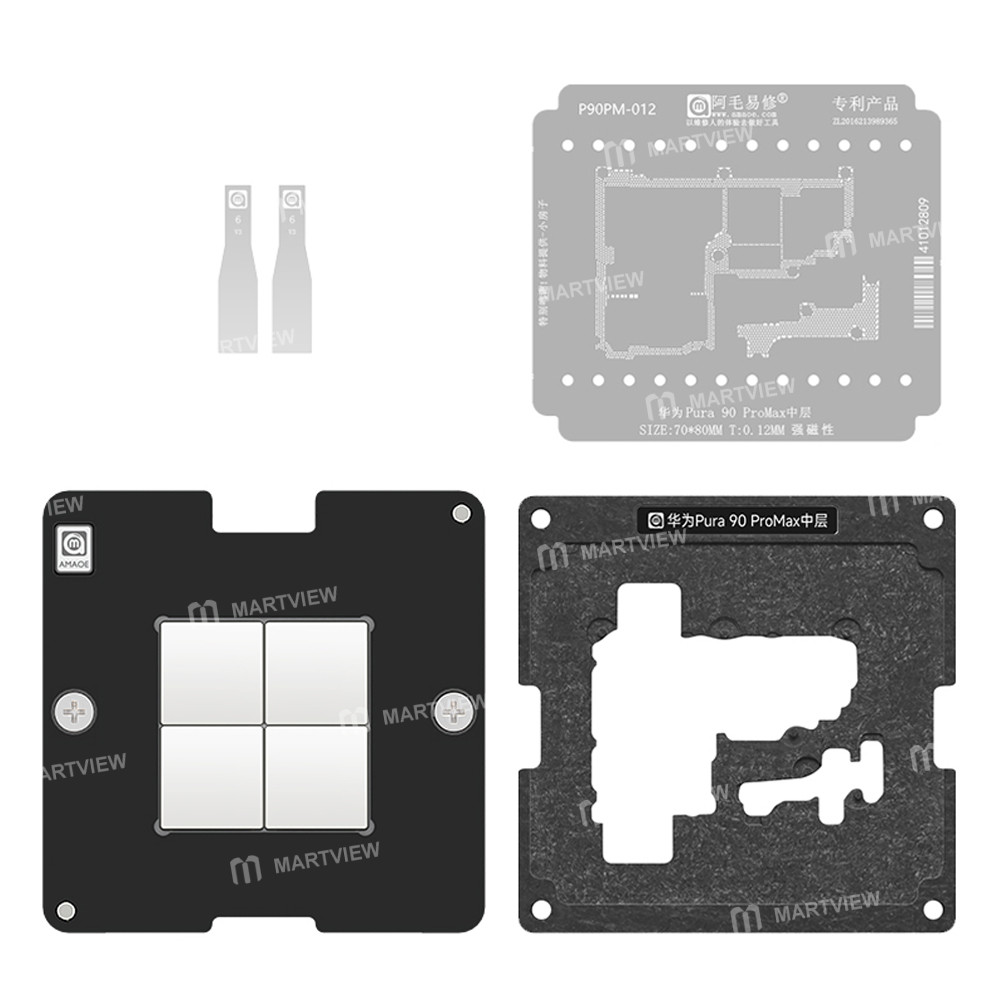 amaoe middle-layer-bga-reballing-stencil-tin-plating-platform-set-for-huawei-pura-90-pro-max-1