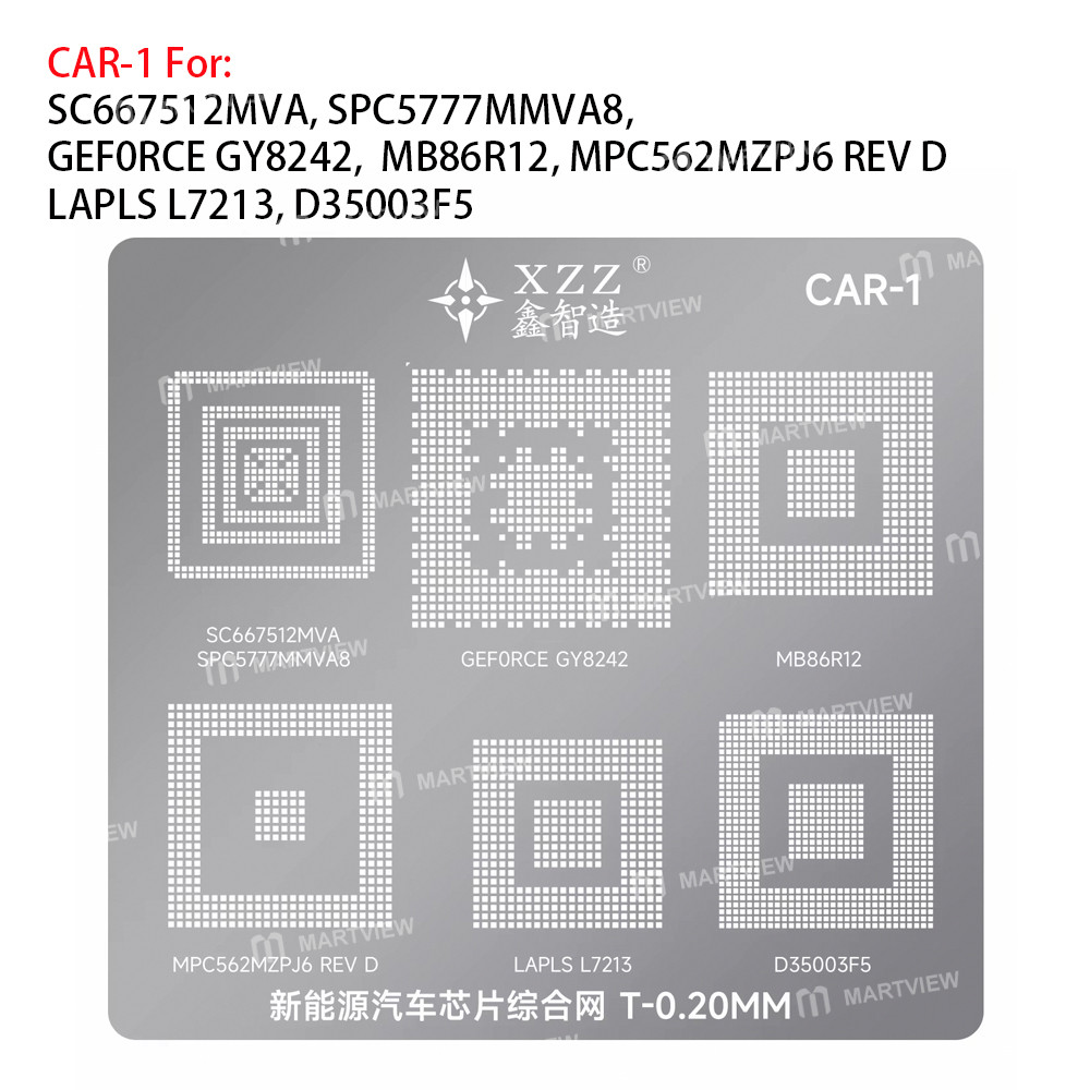xzz car-series-new-energy-vehicles-ic-chips-comprehensive-bga-reballing-stencil-set-2