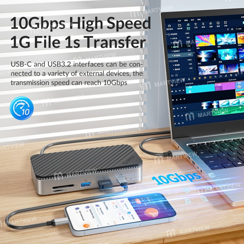 orico dpm2p9-10-in-1-usb-c-10gbps-pd-100w-rj45-sd-tf-4k-docking-station-with-m2-ssd-enclosure-8