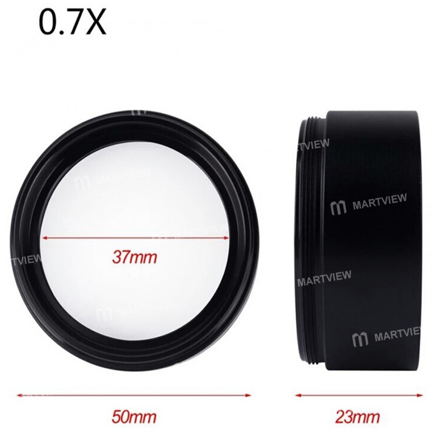 WD165 0.5X / WD120 0.7X Auxiliary Objective Lens Threaded Installation Caliber 48mm For Trinocular Z
