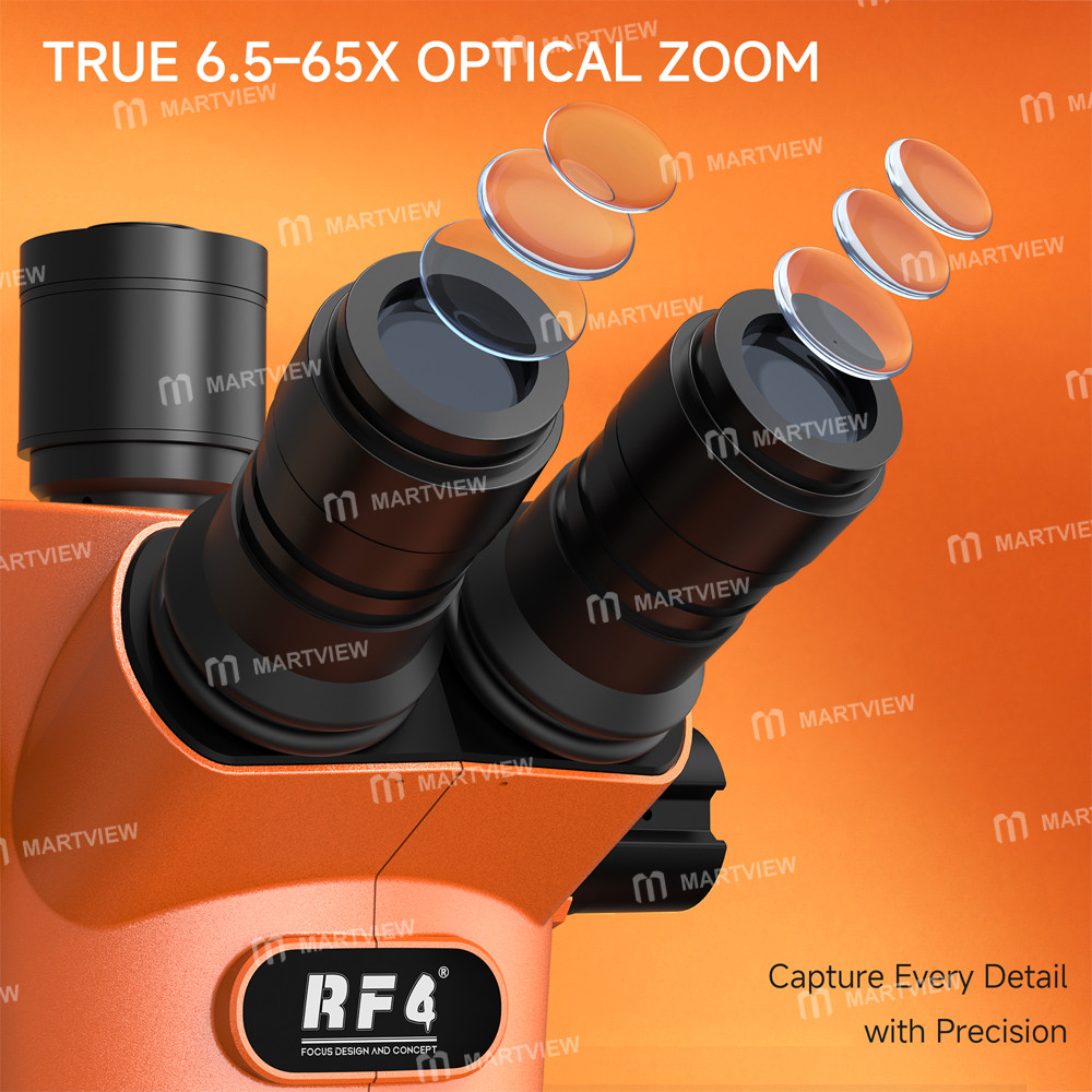 rf4 71i-orange-edition-30-inclination-design-65-65x-zoom-trinocular-stereo-microscope-with-big-base-