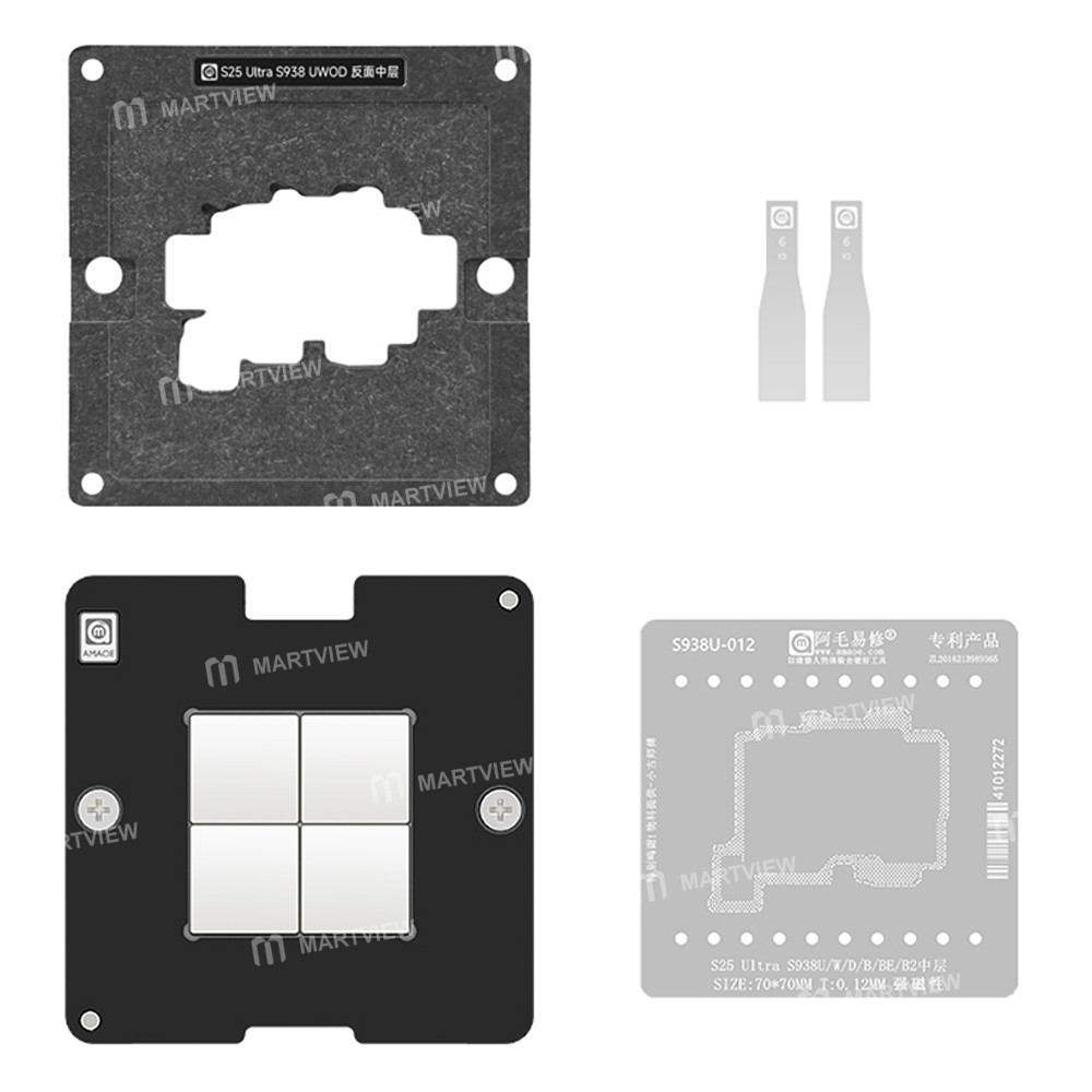 amaoe reverse-middle-layer-bga-reballing-stencil-platform-set-for-samsung-s25-ultra-s938u-w-d-b-be-b