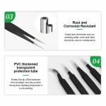 relife rl-esd-black-antistatic-non-magnetic-stainless-steel-precision-tweezers-11