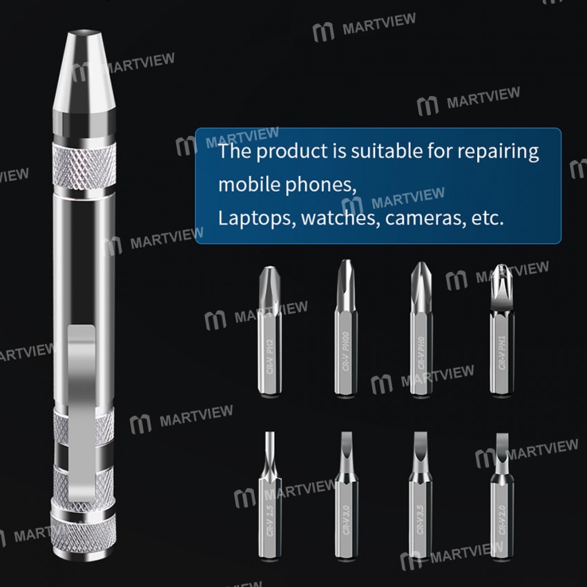 8-in-1 Portable Precision Multifunction Slotted Cross-Shaped Magnetic Screwdriver