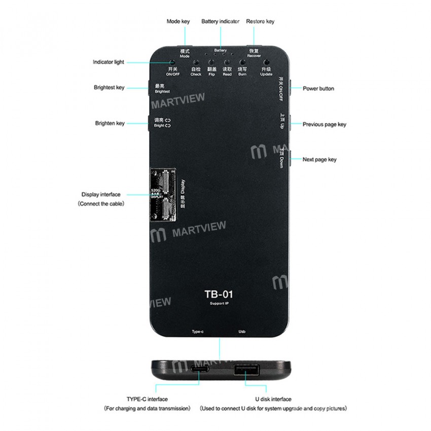 Relife TB-01 IP Smart Test Box 3D Touch Brightness Testing Display Repair for iPhone 6S - 12 Pro Max