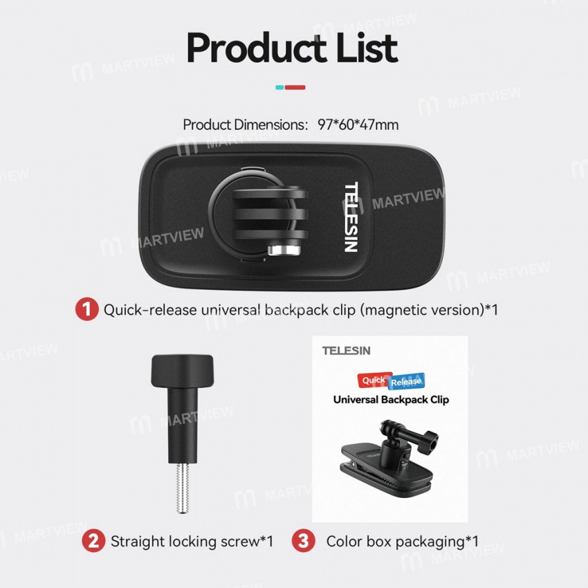 telesin sports-camera-backpack-strap-mount-clip-for-gopro-hero-dji-insta360-14