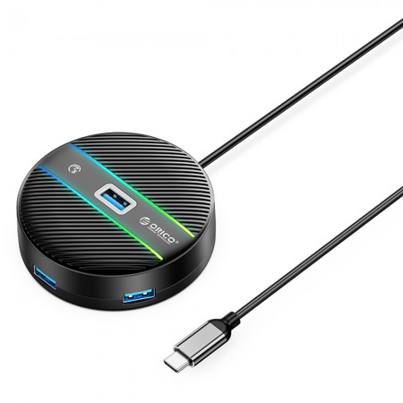 Orico YSR2-C2 RGB USB-C to USB-A 4-Port Desktop Type USB 3.0 5Gbps High-speed Expansion HUB