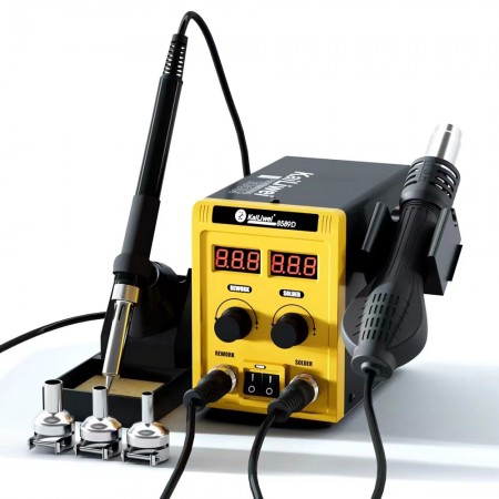 Kailiwei 8589D 2-in-1 Double Digital Display Hot Air Gun Soldering Rework Station
