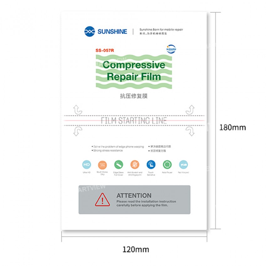 Sunshine SS-057R No-warping Hydrogel Compressive Repair Film for SS-890C Cutting Machiner - 50pcs