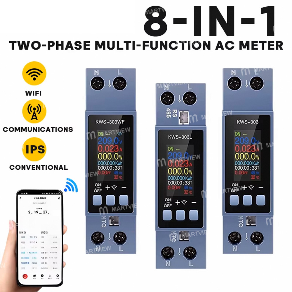 kws 303-series-multifunctional-rail-mounted-voltage-current-meter-with-power-off-protection--wifi-fu