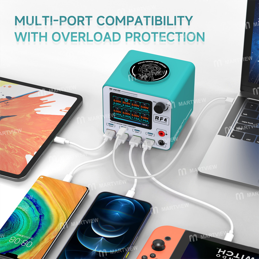 rf4 rf-mc09-desktop-multi-port-dc-power-supply-station-supports-qc5-pd30-wireless-charging-5