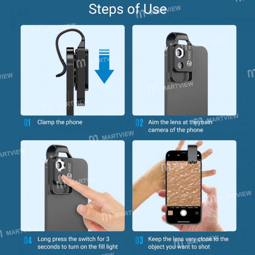200X Mini Universal Optical Zoom Mobile Magnifier for Mobile Phone Camera