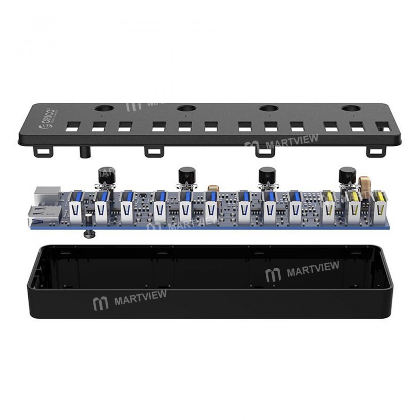 Orico P12-U3 12-Ports Industrial Grade USB 3.0 Hub with Independent Switch for PC Notebook